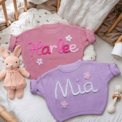 Personalized Baby Name Sweater,Custom Christmas Baby Sweater With Name