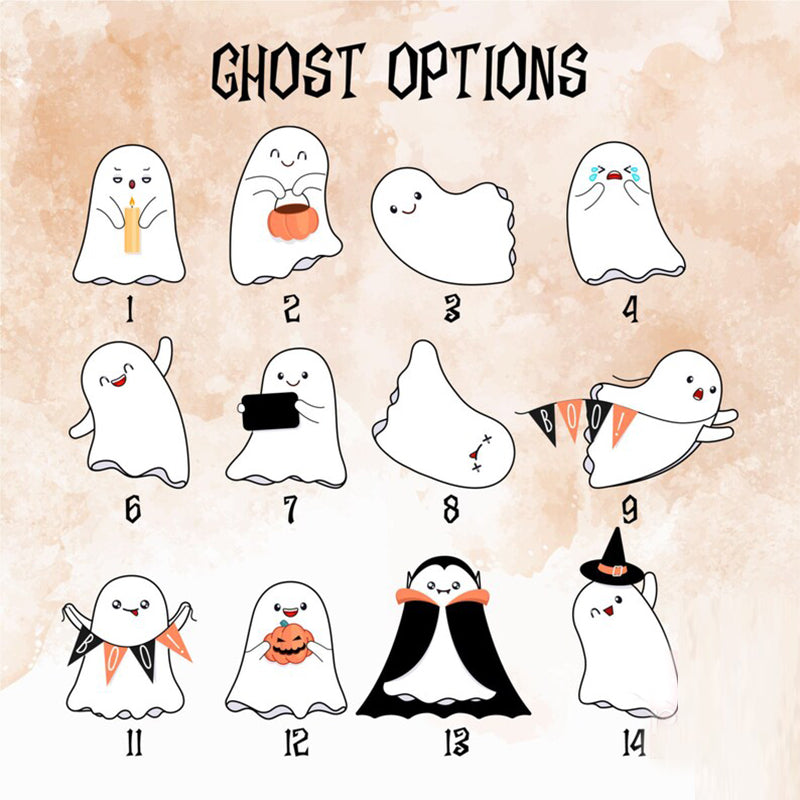 Personalized Halloween Ghost Family With Pets