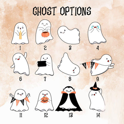 Personalized Halloween Ghost Family With Pets