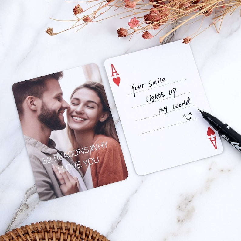 Custom 52 Reasons Why I Love You Playing Cards, Valentines Day Gift