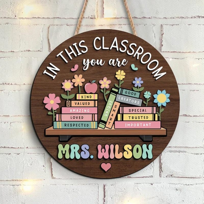 Custom Teacher 3D Door Hanger, In this Classroom You Are