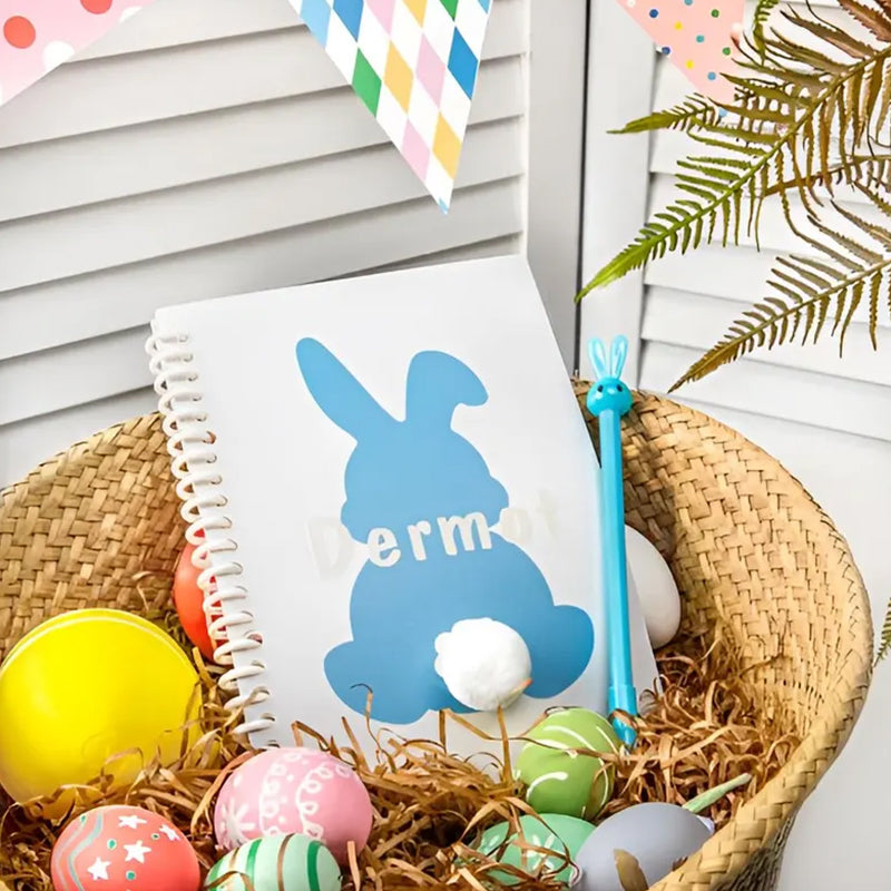 Personalized Easter Bunny Notebook & Pen Set: Kids Party Favor