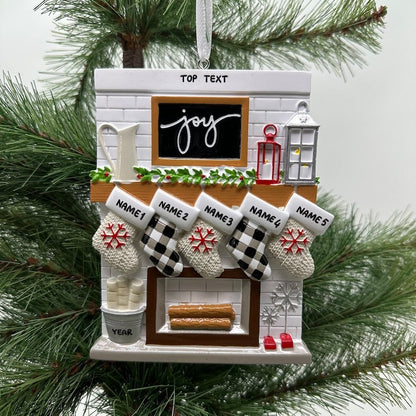 Fireplace Mantel Family Stocking Ornament