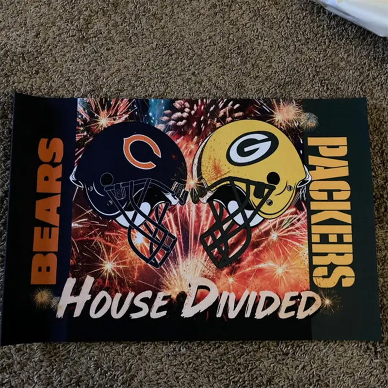 Custom Pro Football Rivalry Doormat with Helmets
