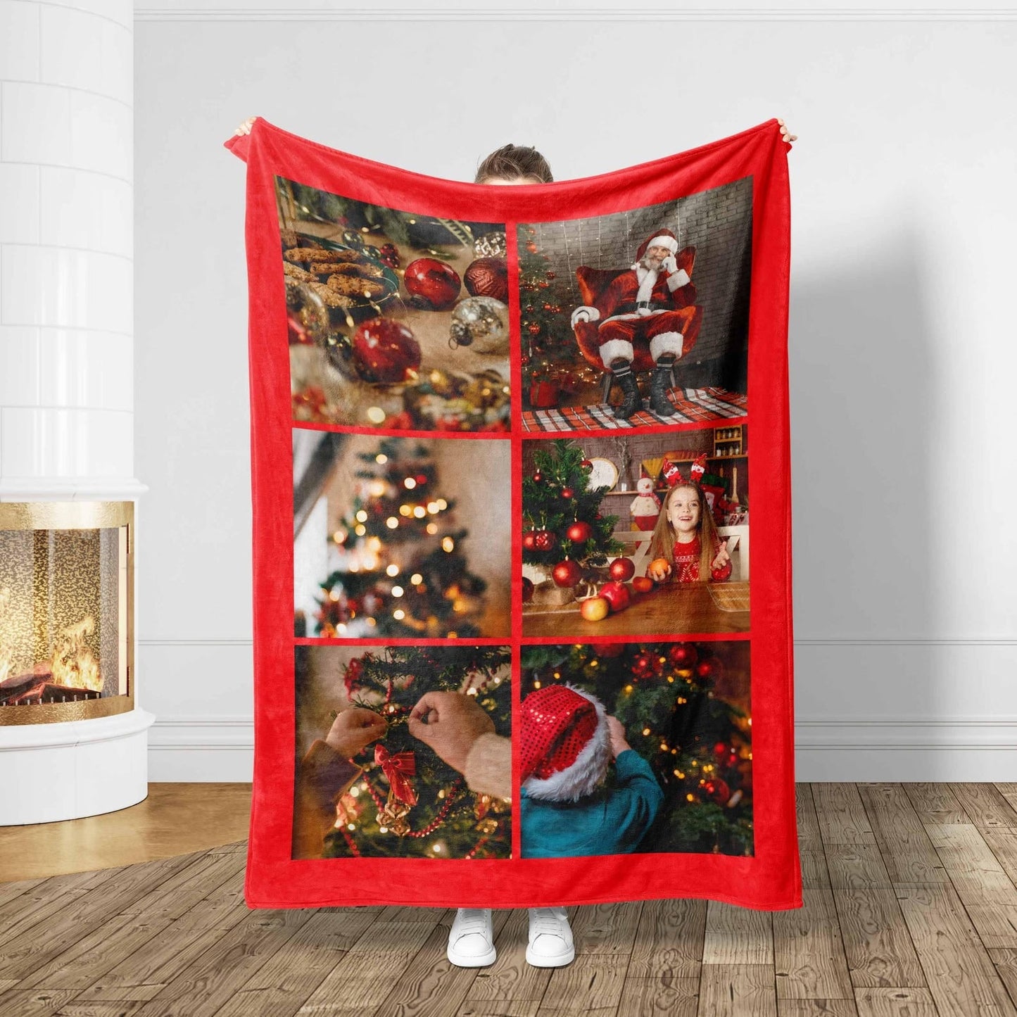 Custom Photo Collage Blanket, Minky or Sherpa Throw