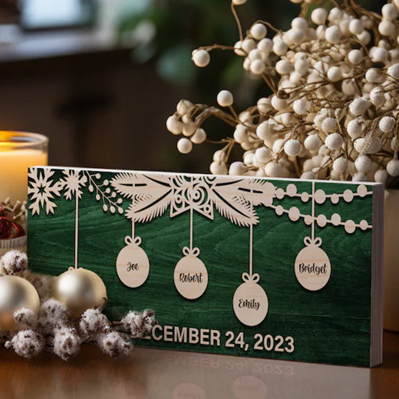 Family Christmas Decoration, Personalized Christmas Name Sign