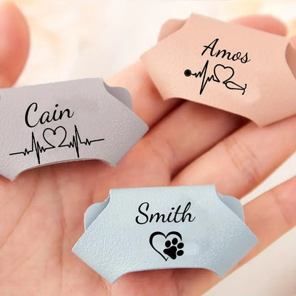 Personalized Faux Leather Stethoscope Name Tags