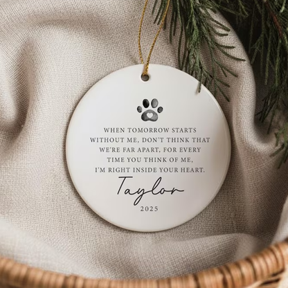 Custom pet memorial ornament, dog remembrance ornament, custom pet ornament