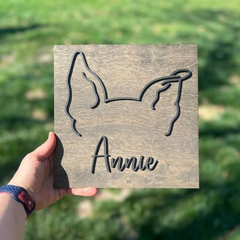 Dog Ear Name Sign 40 Breeds Available for Personalization