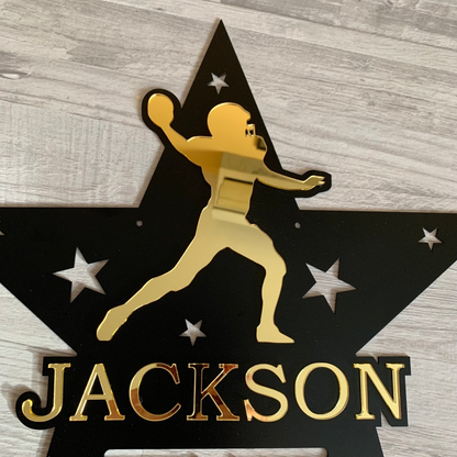 Personalized Football Medal Holder with Custom Name - American Football Player