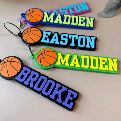 Personalized Soccer Football  Basketball  Name Keychain | Backpack Tags, Bag Tag