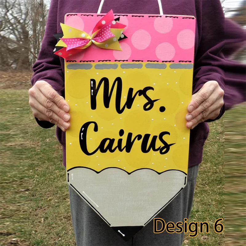Personalized Teacher Door Sign, Classroom Door Hanger