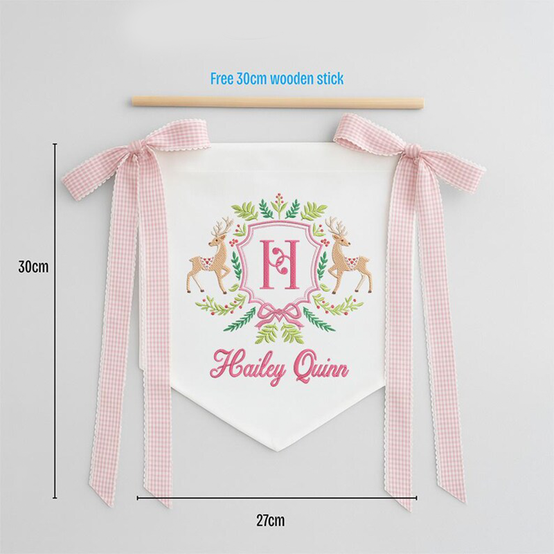 Custom Baby Banner Merry Christmas 2025, Welcome Banner with Deer
