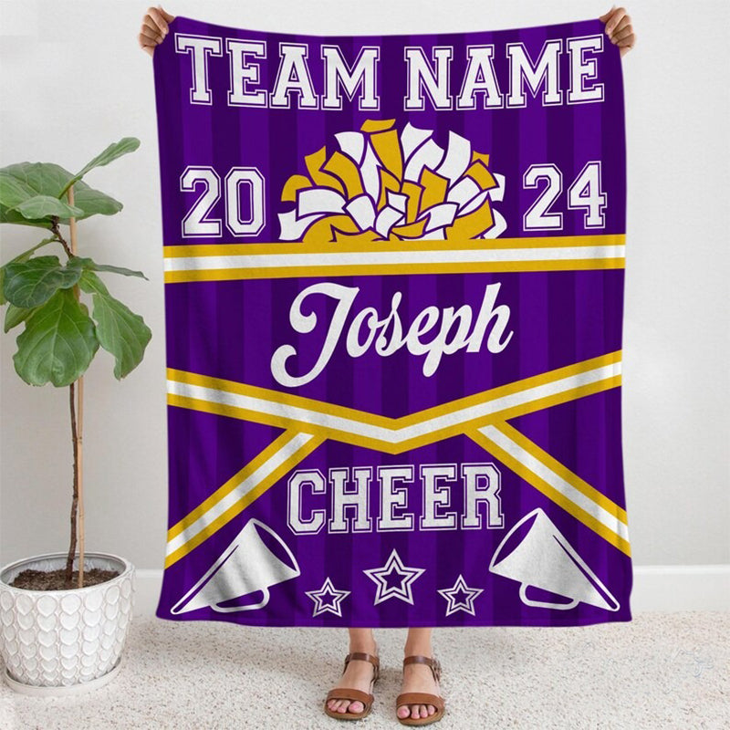 Custom Cheerleading Blanket Personalized Name Senior Cheer Gift