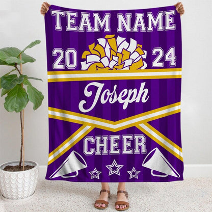 Custom Cheerleading Blanket Personalized Name Senior Cheer Gift
