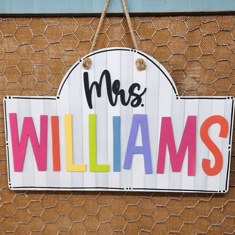 Personalized Teacher Door or Wall Sign, Classroom Sign, 3D or Print Teacher Name Sign