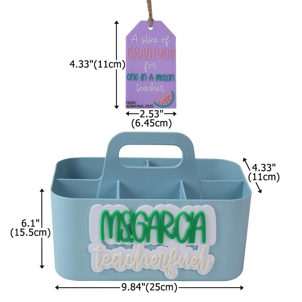 Personalised Teacher Fuel Caddy, Custom Desk Organiser