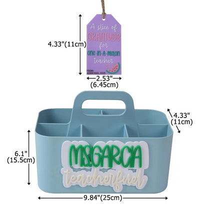 Personalised Teacher Fuel Caddy, Custom Desk Organiser