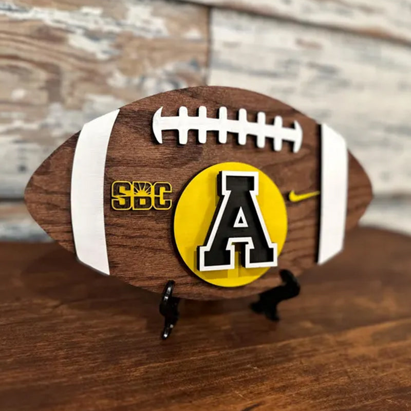 3D College Wooden Football