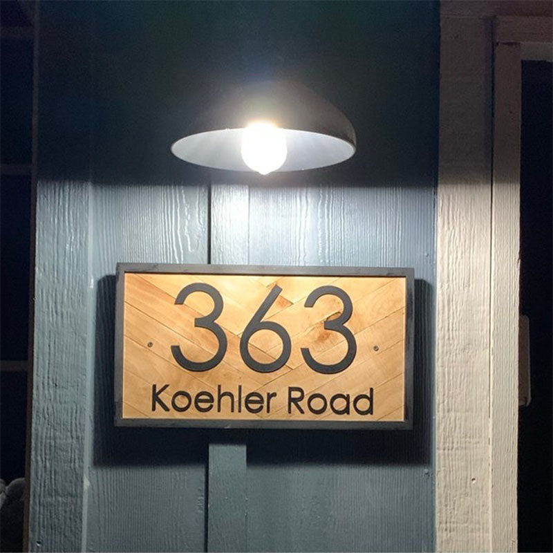 Square House Address Sign Home Decor