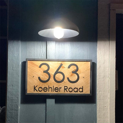 Square House Address Sign Home Decor