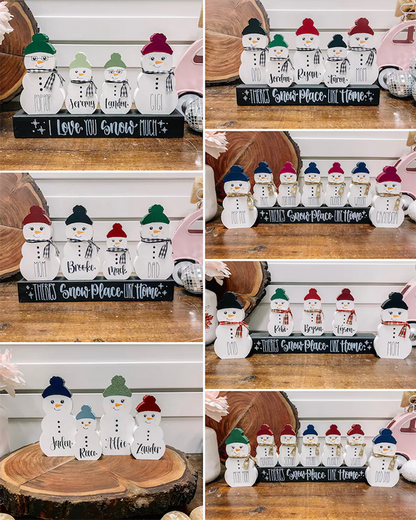 Personalized Snowman Block - Chunky Snowman Blocks