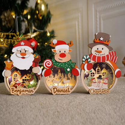 Custom Wooden Snowman/Santa/Reindeer Lantern