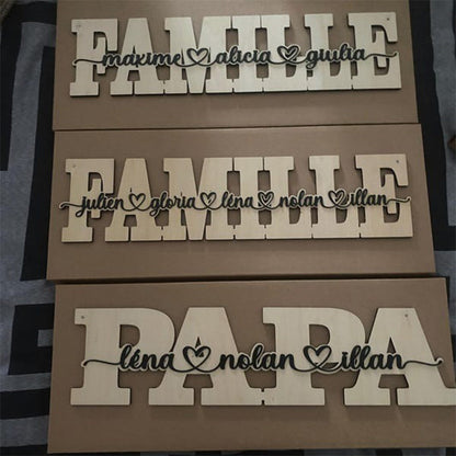 Personalized wooden word LOVE,FAMILY, MOM ,MAMIE engraved in wood