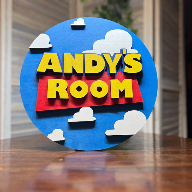 Handcrafted Customizable Toy Story Sign for Kid's Room