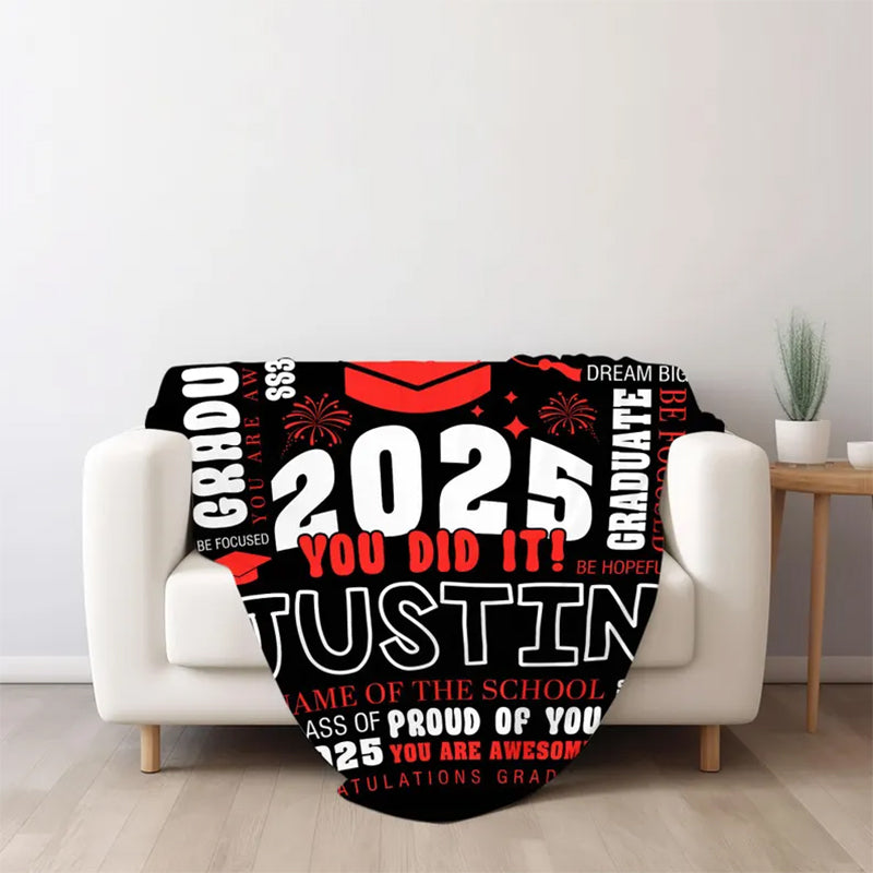 Custom  Graduation Blanket Personalized Throw Blanket