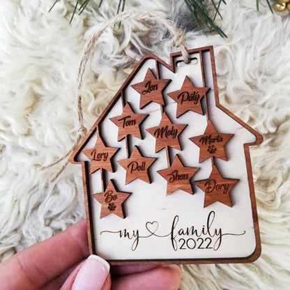 Personalized Christmas tree decor, Holiday wood ornament, Custom House