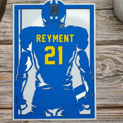 Custom Football Player Sign, Personalized Last Name Player Sign