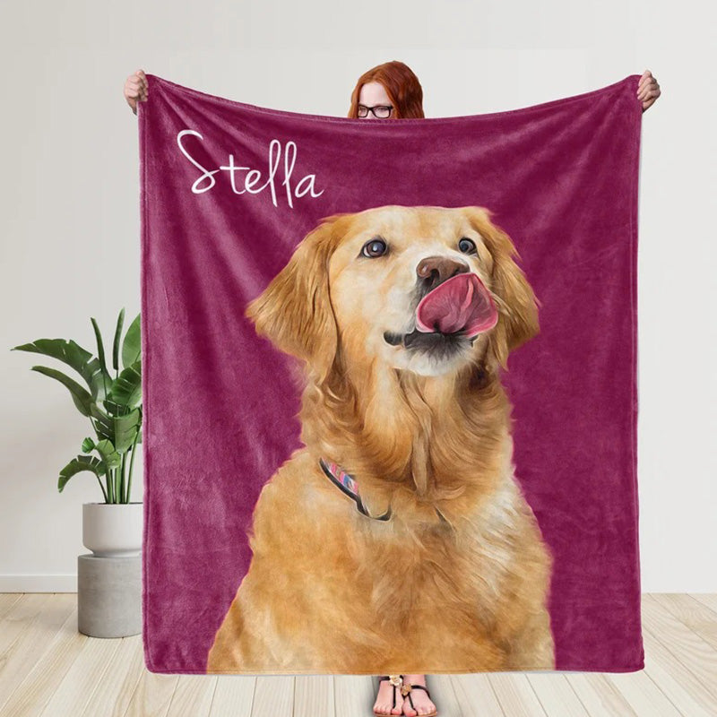 Pet Memorial Gifts Custom Printed Blanket-Photo Blanket Dog Blanket