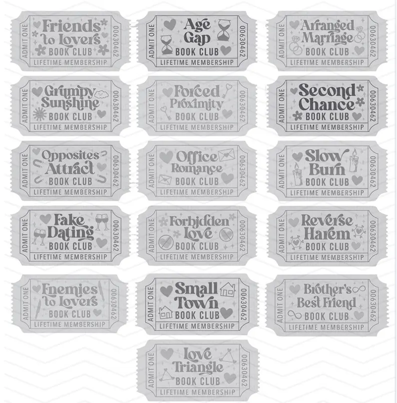 Bookish Ticket | Bookclub Ticket | Bookshelf Decor