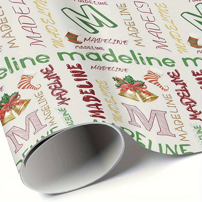 Personalized Text Wrapping Paper - Christmas Gifts Name Custom Funny Christmas Wrapping Paper