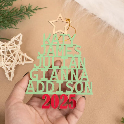 Family Christmas Ornament, Custom Christmas Tree Name Decoration