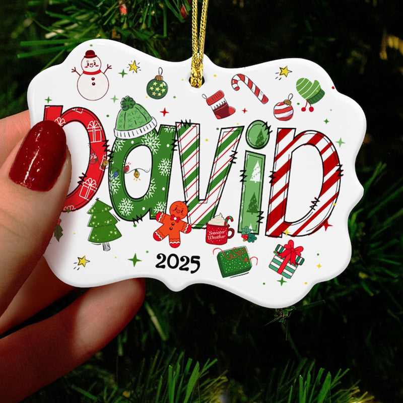 Personalized Christmas Ornaments, Custom Kid Name Ornament