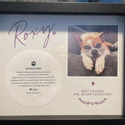 Pet Memorial Paw Print Holder Shadow Box