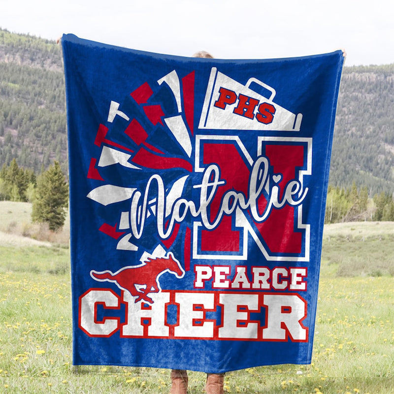 Custom Pearce Mustang Cheer Blanket for PHS Cheerleaders and Their Supporters