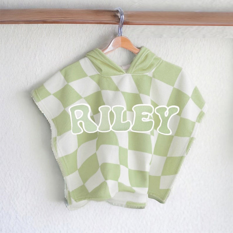 Custom Name Kids Beach Towel, Personalized Hooded Beach Towel