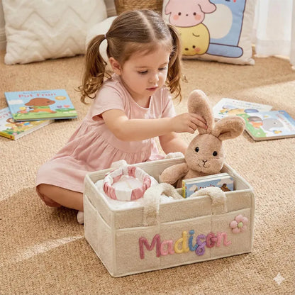 Personalized Knit Diaper Caddy Organizer