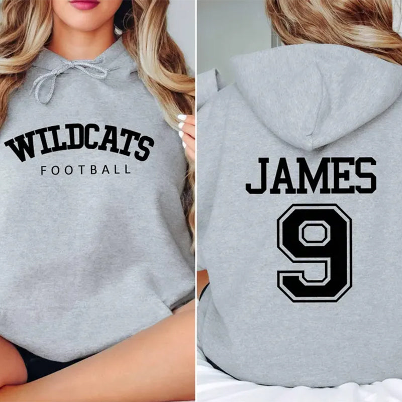 Custom Football Team Name and Number Hoodie