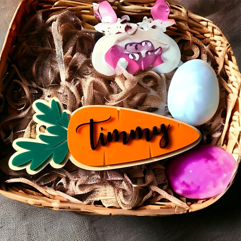 Custom Acrylic Carrot-Shaped Easter Tag