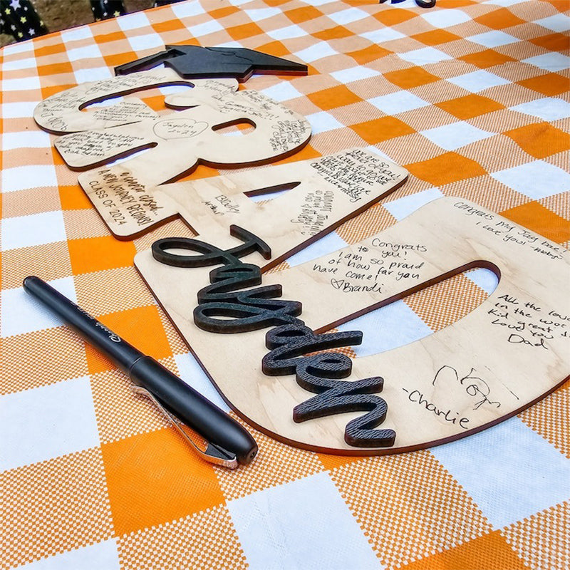 Personalized Grad Name Sign, 2025 Graduation Guestbook