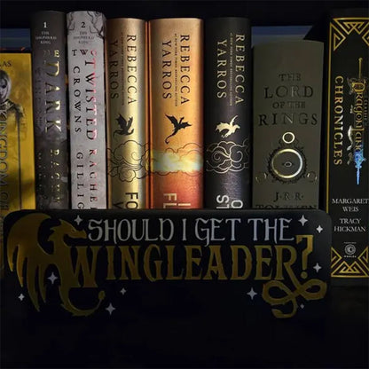 Get the Wingleader Fourth Wing Bookshelf Sign Book Decor
