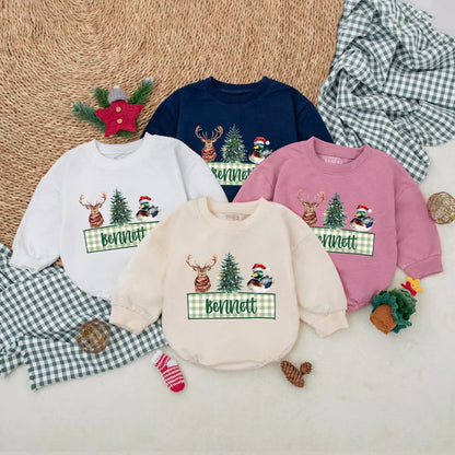 Personalized Christmas Mallard Duck Romper