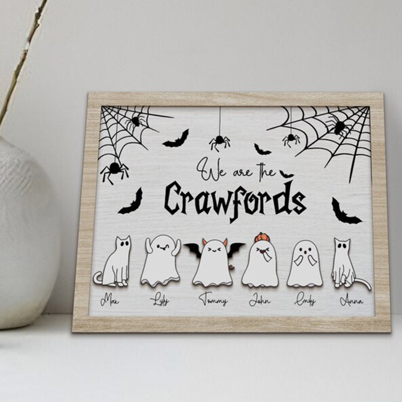 Personalized Halloween Ghost Family With Pets