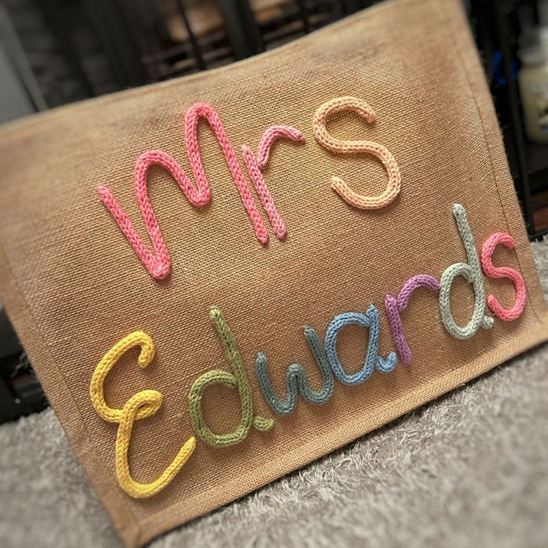 Teacher Bag l Teacher Gift l Book Bag l Personalised Jute Bag