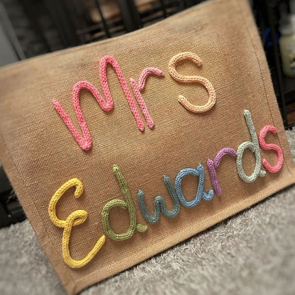 Teacher Bag l Teacher Gift l Book Bag l Personalised Jute Bag