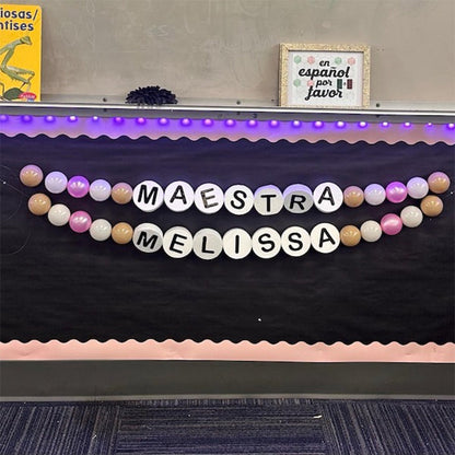 Personalized name garland classroom decor teacher name custom